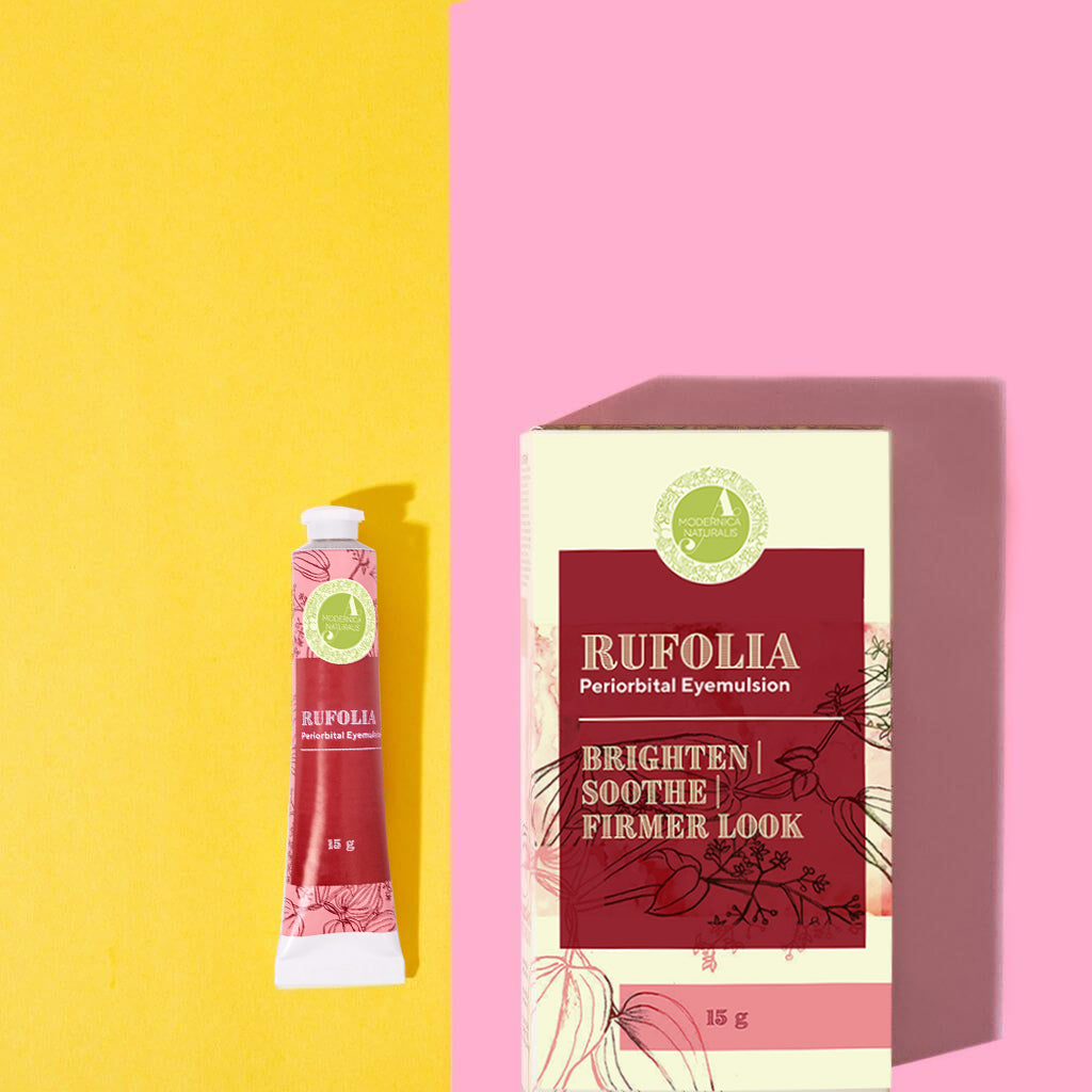Rufolia Szemkörnyéki Emulzió – Világosít, nyugtat és feszesít a szem alatt festőbuzérrel, aloe verával, niacinamiddal és hialuronsavval (Rufolia Periorbital Eyemulsion - Brighten, Soothe and Firm Under-Eyes)
