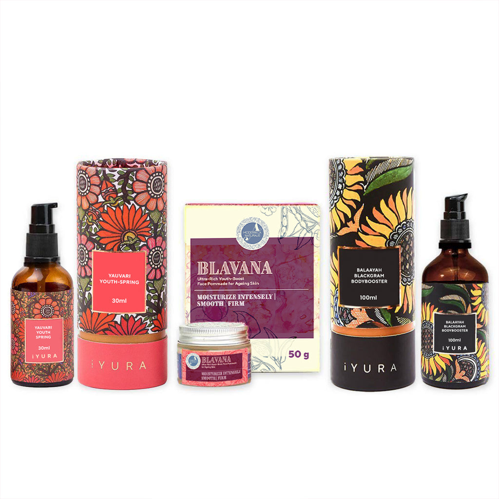 The Ayurveda Experience Fekete urad bab válogatás – Arc- és testápoló trió a fekete urad bab erejével (The Ayurveda Experience Black Gram Edit - Face and Body Trio with the Power of Black Gram)